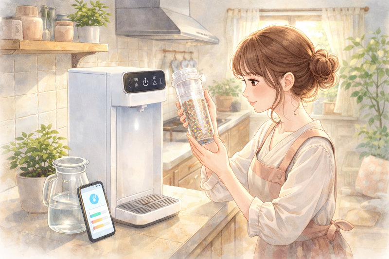 エブリィフレシャスの浄水フィルターで確認できる水質情報