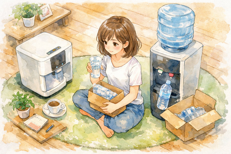 エブリィフレシャスとプレミアムウォーターの大きな違い（浄水型と宅配水）