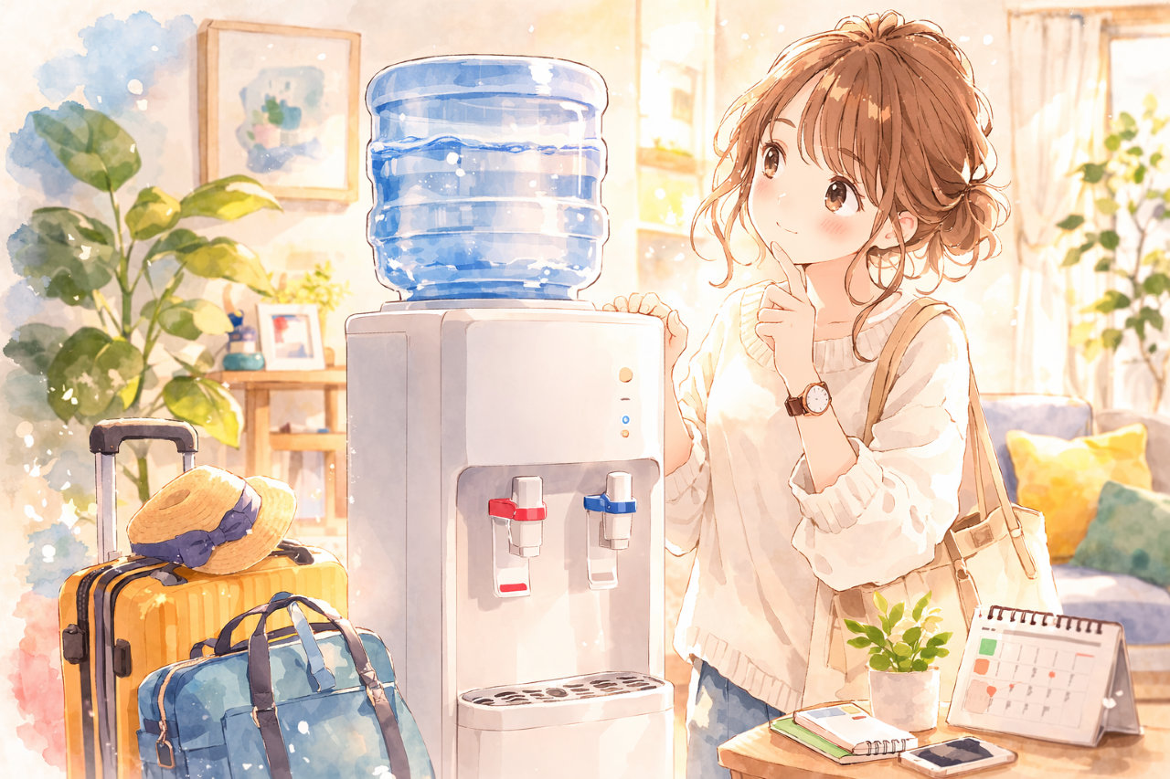 プレミアムウォーターの水抜きのやり方｜不在期間別の対応と再利用時の手順