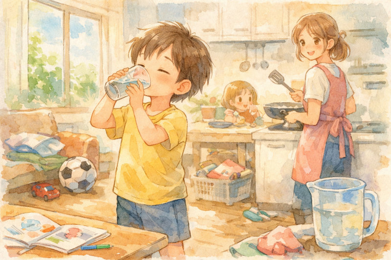 子どもが水をよく飲むようになると感じやすい日常の変化